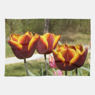 Red and Yellow Tulips Tea Towel