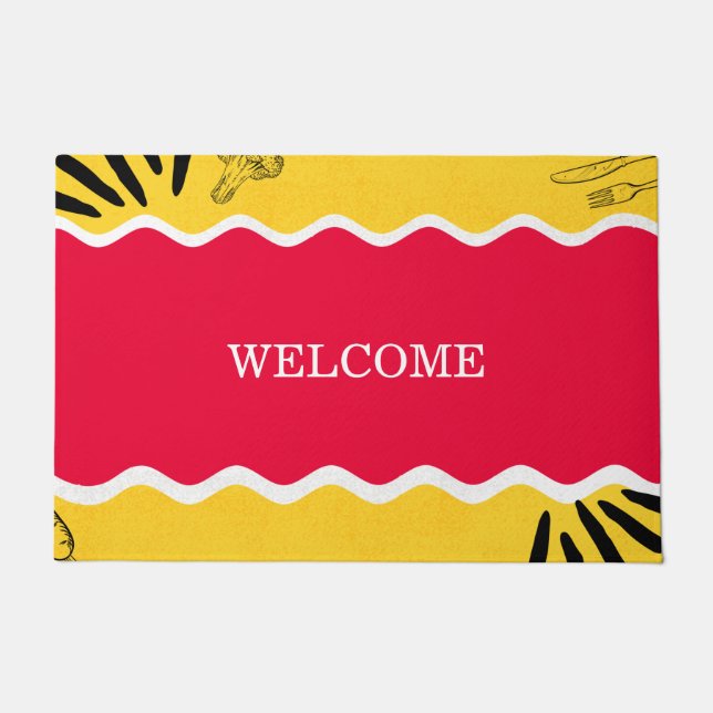 RED AND YELLOW WELCOME DOORMAT (Front)