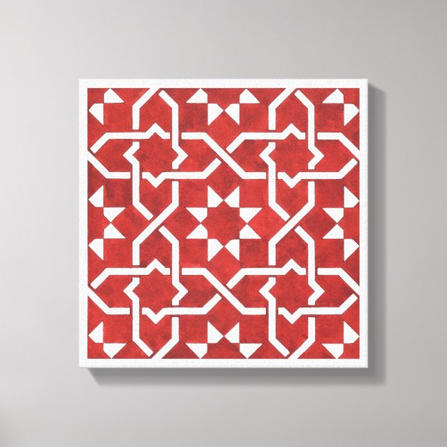 Red Andalusian mosaic SEVILLE Canvas Print (Front)