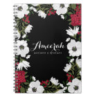 Red Anemone Blooms Personalized Notebook
