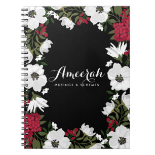 Red Anemone Blooms Personalized Notebook