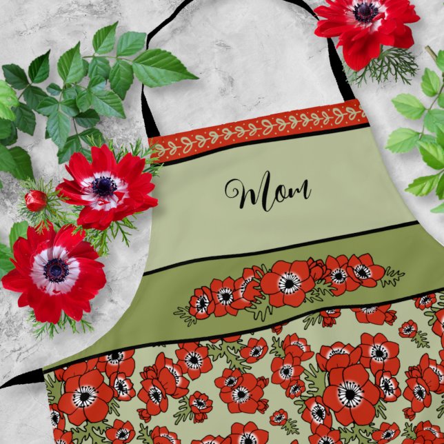 Red Anemone Floral Apron (Creator Uploaded)