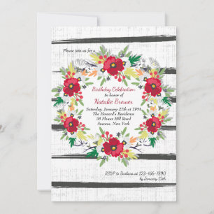 Red Anemones Invitation