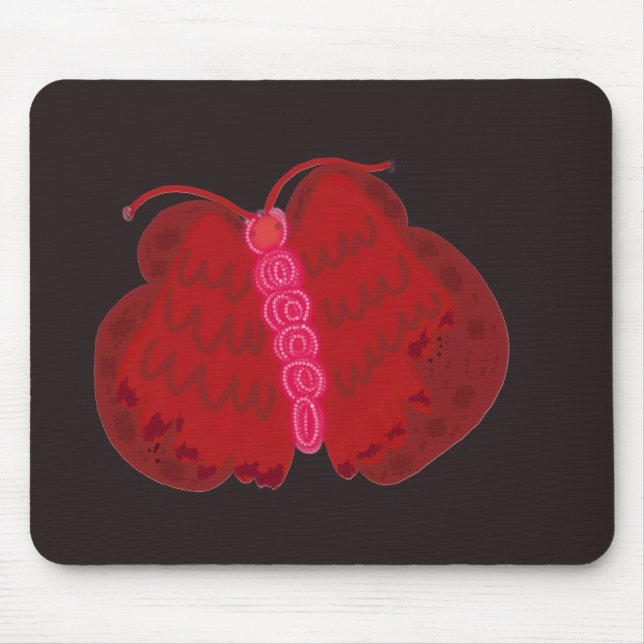 Red Angel Butterfly Mouse Pad (Front)