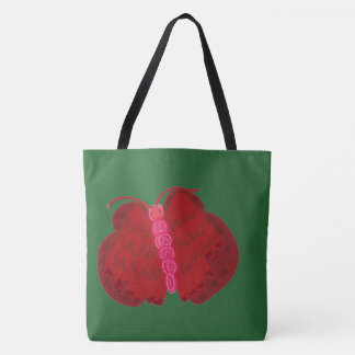 Red Angel Butterfly Tote Bag
