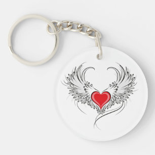 Red Angel Coeur avec ailes