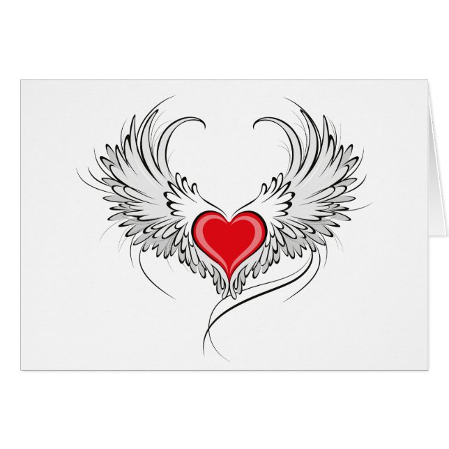 Red Angel Coeur avec ailes (Devant horizontal)