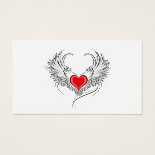 Red Angel Coeur avec ailes