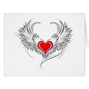 Red Angel Coeur avec ailes
