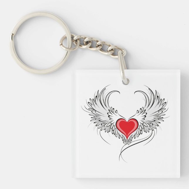 Red Angel Coeur avec ailes (Devant)