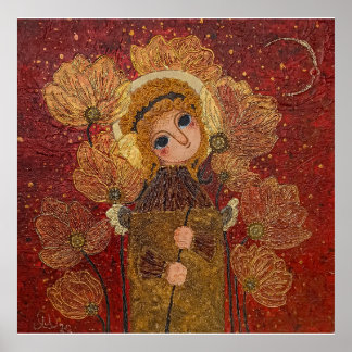 red angel flowers  poster