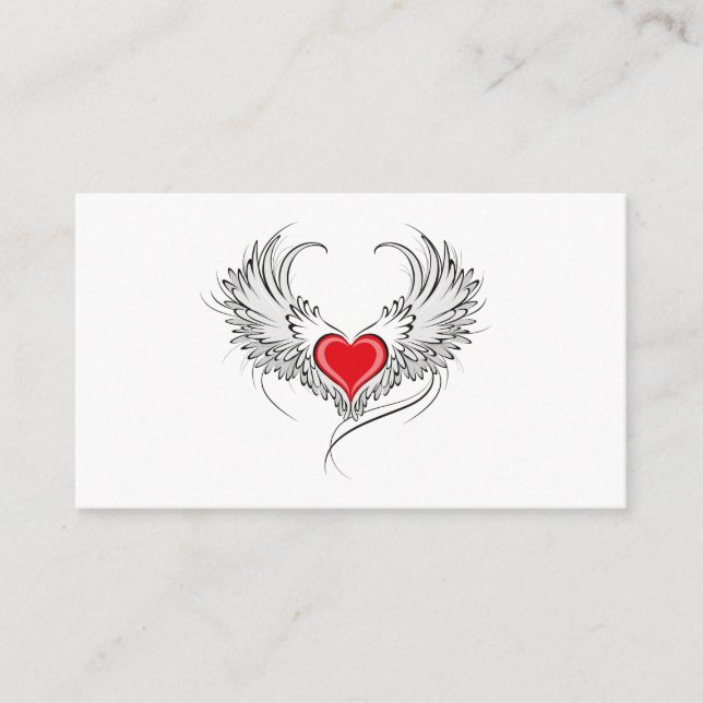 Red Angel Heart with wings Advice Card (Front)
