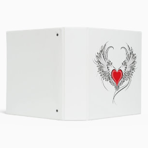Red Angel Heart with wings Binder