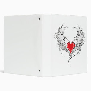Red Angel Heart with wings Binder