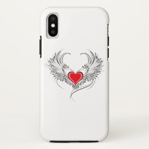 Red Angel Heart with wings iPhone XS Case