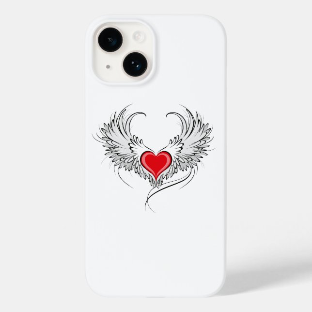 Red Angel Heart with wings Case-Mate iPhone Case (Back)
