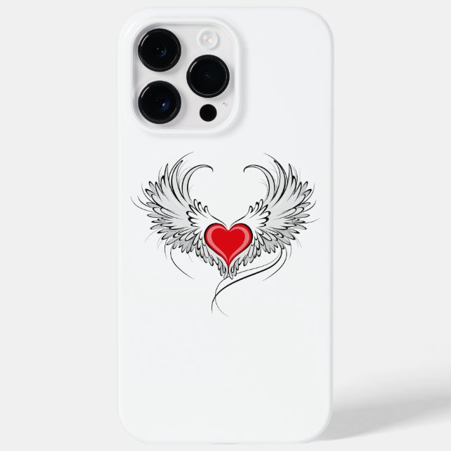 Red Angel Heart with wings Case-Mate iPhone Case (Back)