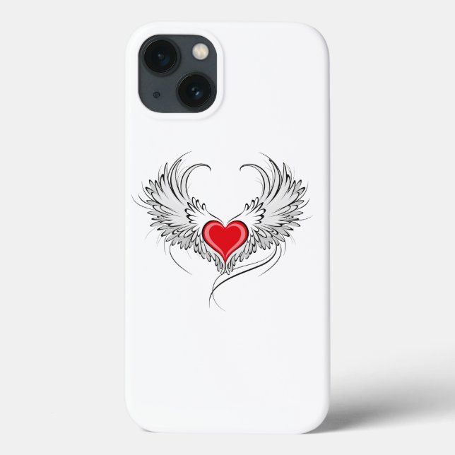 Red Angel Heart with wings Case-Mate iPhone Case (Back)