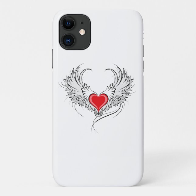 Red Angel Heart with wings Case-Mate iPhone Case (Back)