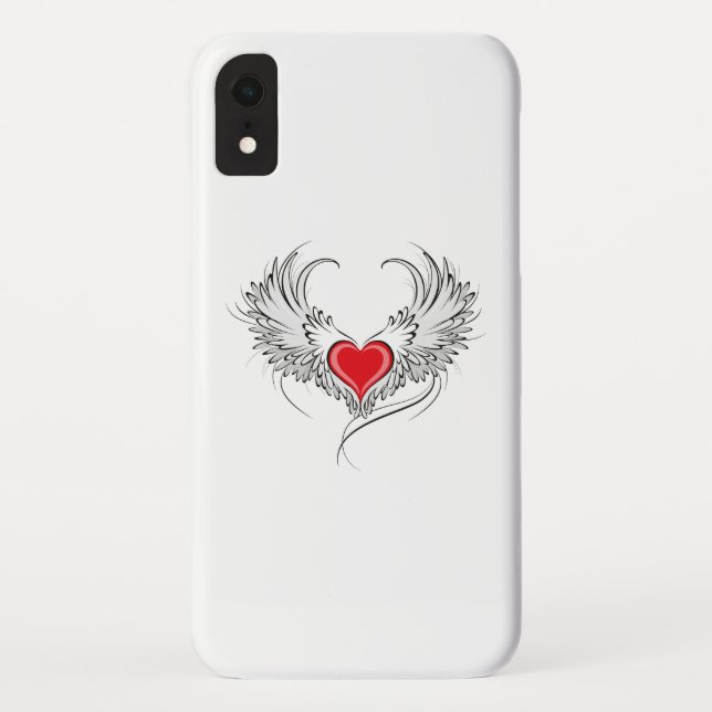 Red Angel Heart with wings Case-Mate iPhone Case (Back)