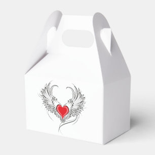 Red Angel Heart with wings Favor Box