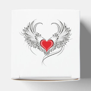 Red Angel Heart with wings Favor Box