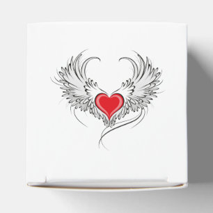 Red Angel Heart with wings Favor Box