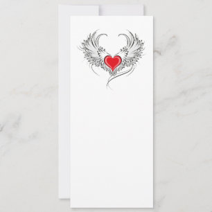 Red Angel Heart with wings Holiday Card