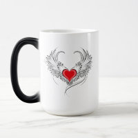 Red Angel Heart with wings