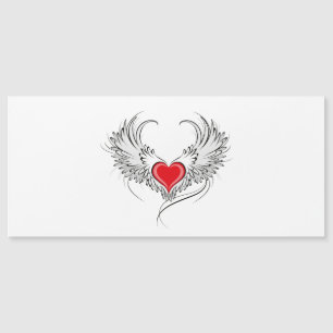 Red Angel Heart with wings Magnetic Invitation