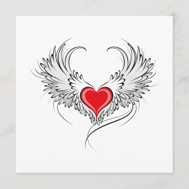 Red Angel Heart with wings Menu (Front)