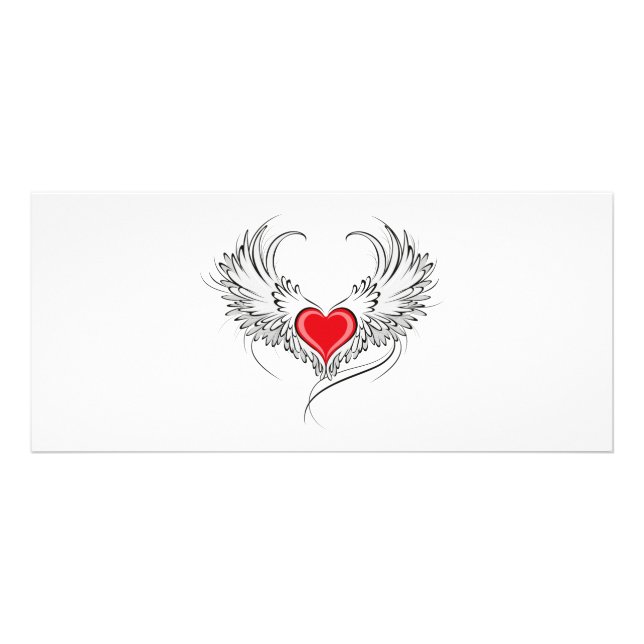 Red Angel Heart with wings Rack Card (Front)