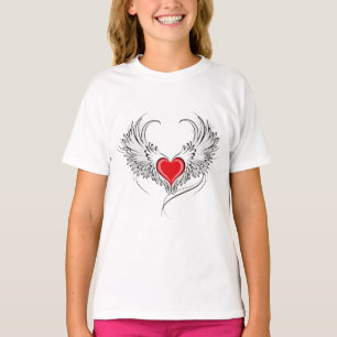 Red Angel Heart with wings T-Shirt