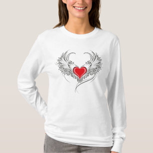 Red Angel Heart with wings T-Shirt