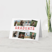 Red Angled Eight-Photo Grad Invitation