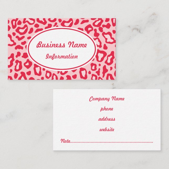 Red Animal Print Business Card (Front/Back)