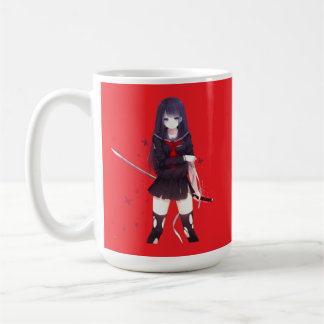 Red anime coffee mug