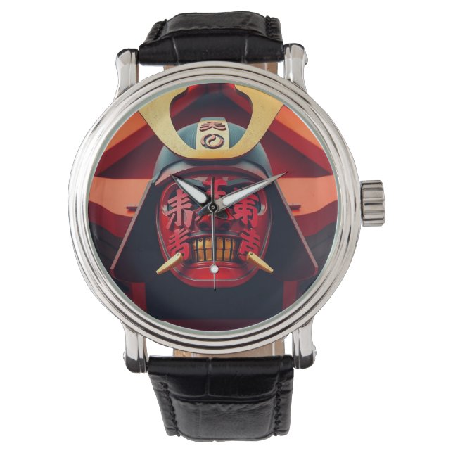 Red anime samurai mask watch (Front)