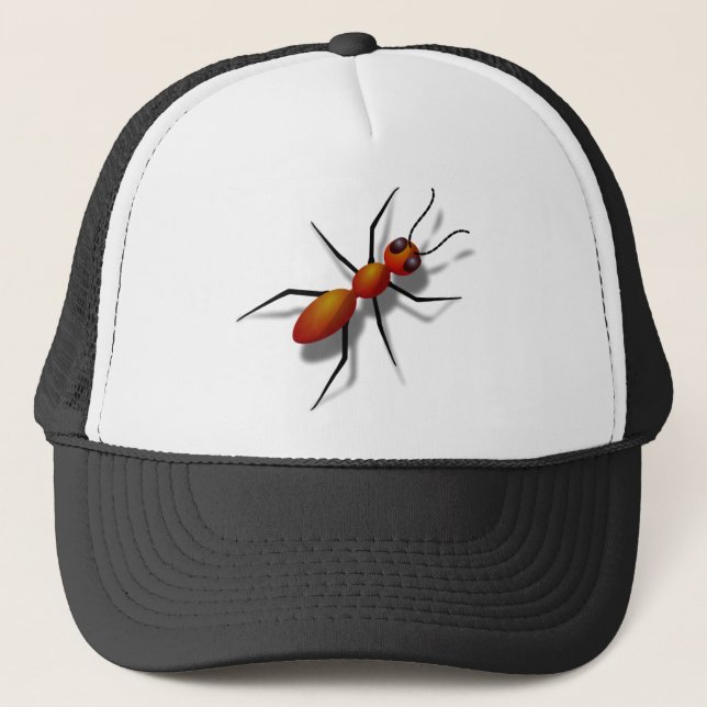 Red Ant Crawling Trucker Hat (Front)