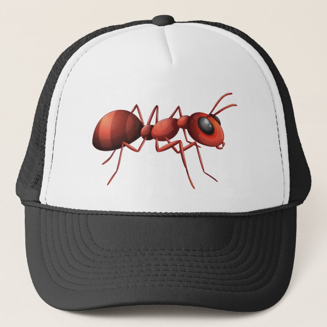 Red ant design trucker hat (Front)