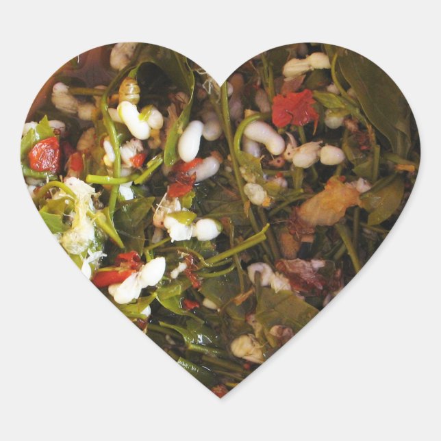 Red Ant Egg Salad ... Thai Street Food Heart Sticker (Front)