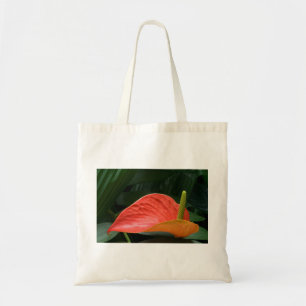 Red Anthurium and Hosta Flowers Tote Bag
