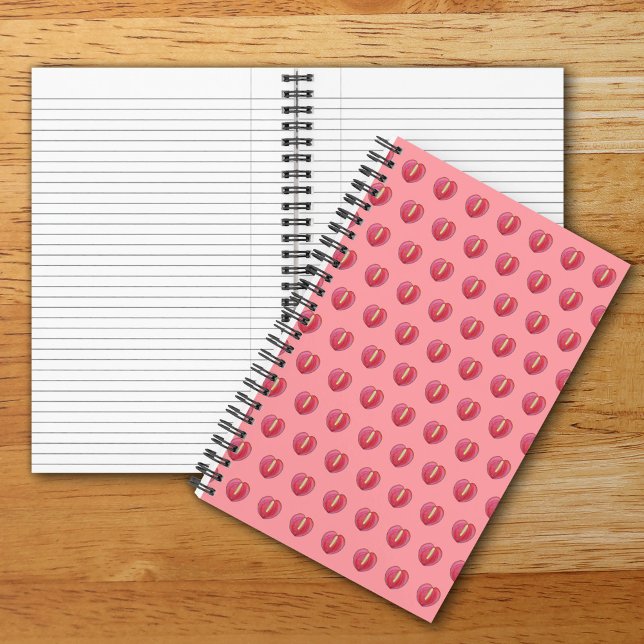 Red Anthurium Flower Seamless Pattern on Notebook (Red Anthurium flower seamless flower on spiral notebook)