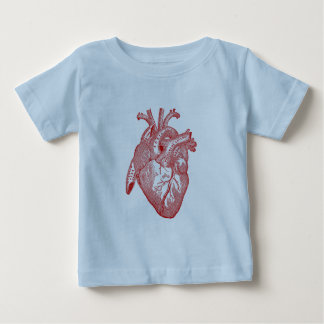 Red Antique Anatomical Heart Baby T-Shirt