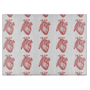 Red Antique Anatomical Heart Cutting Board