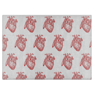 Red Antique Anatomical Heart Cutting Board