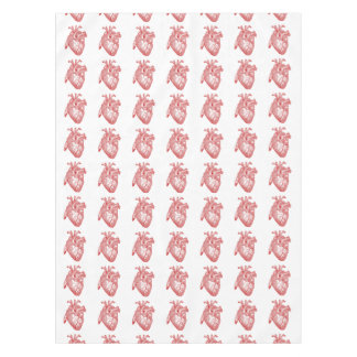 Red Antique Anatomical Heart Tablecloth