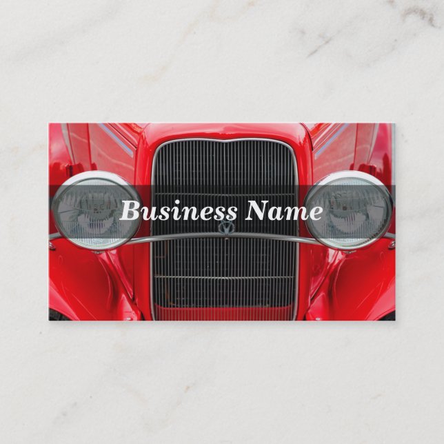 Red Antique Car Business Card (Front)