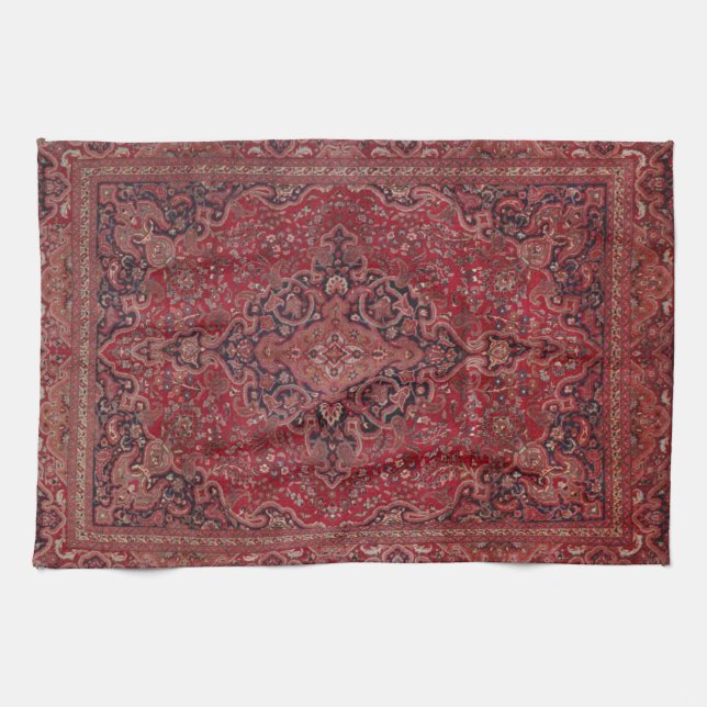 Red Antique Carpet Kitchen Towel (Horizontal)