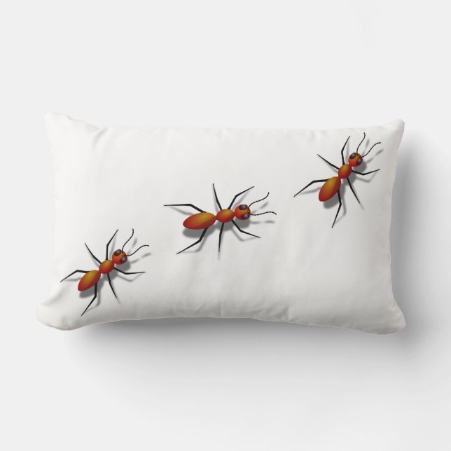 Red Ants Crawling On Your Lumbar Pillow (Front)